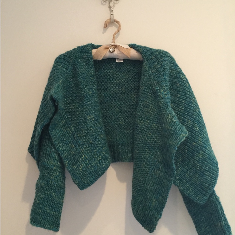 Multicolored green cardigan